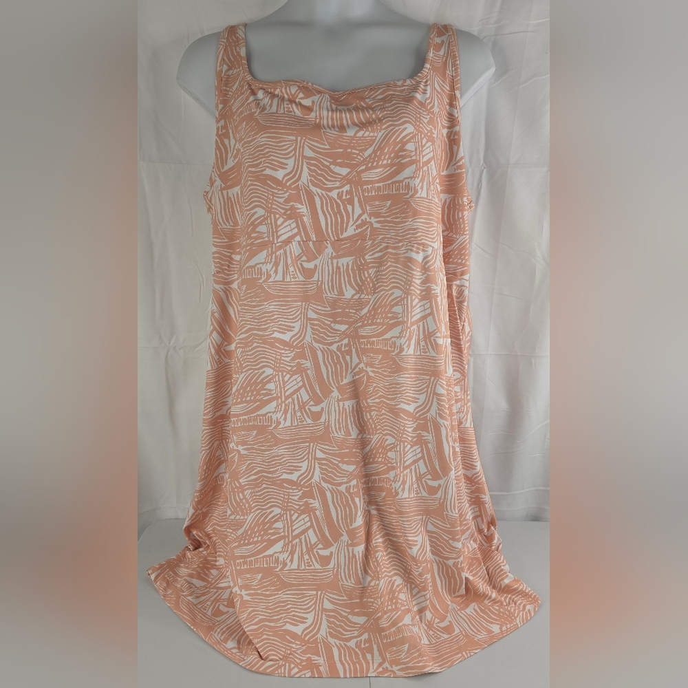 Columbia Sportswear Women's PFG Fishing Sun Dress Size 3X Peach White AE-0972
